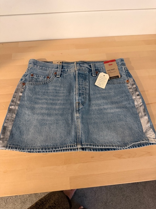Levi's Dresses & Skirts - Levi's Light Blue Denim Mini Skirt with Side Stripe
